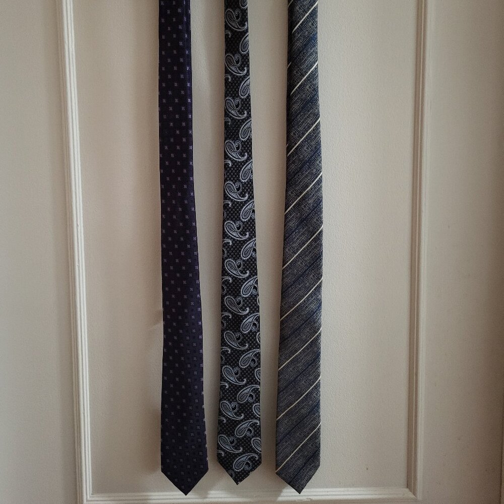 Anthony of London Tie Bundle: 2 Luxurious Silk + 1 Microfiber Necktie - Menswear